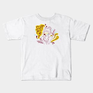 Kawaii Summer Ice Cream Girl Kids T-Shirt